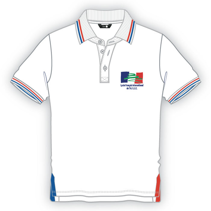 LFBI‑Malte white short‑sleeve polo – girls school uniform top in Malta.