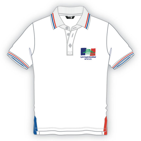 LFBI‑Malte white short‑sleeve polo – girls school uniform top in Malta.